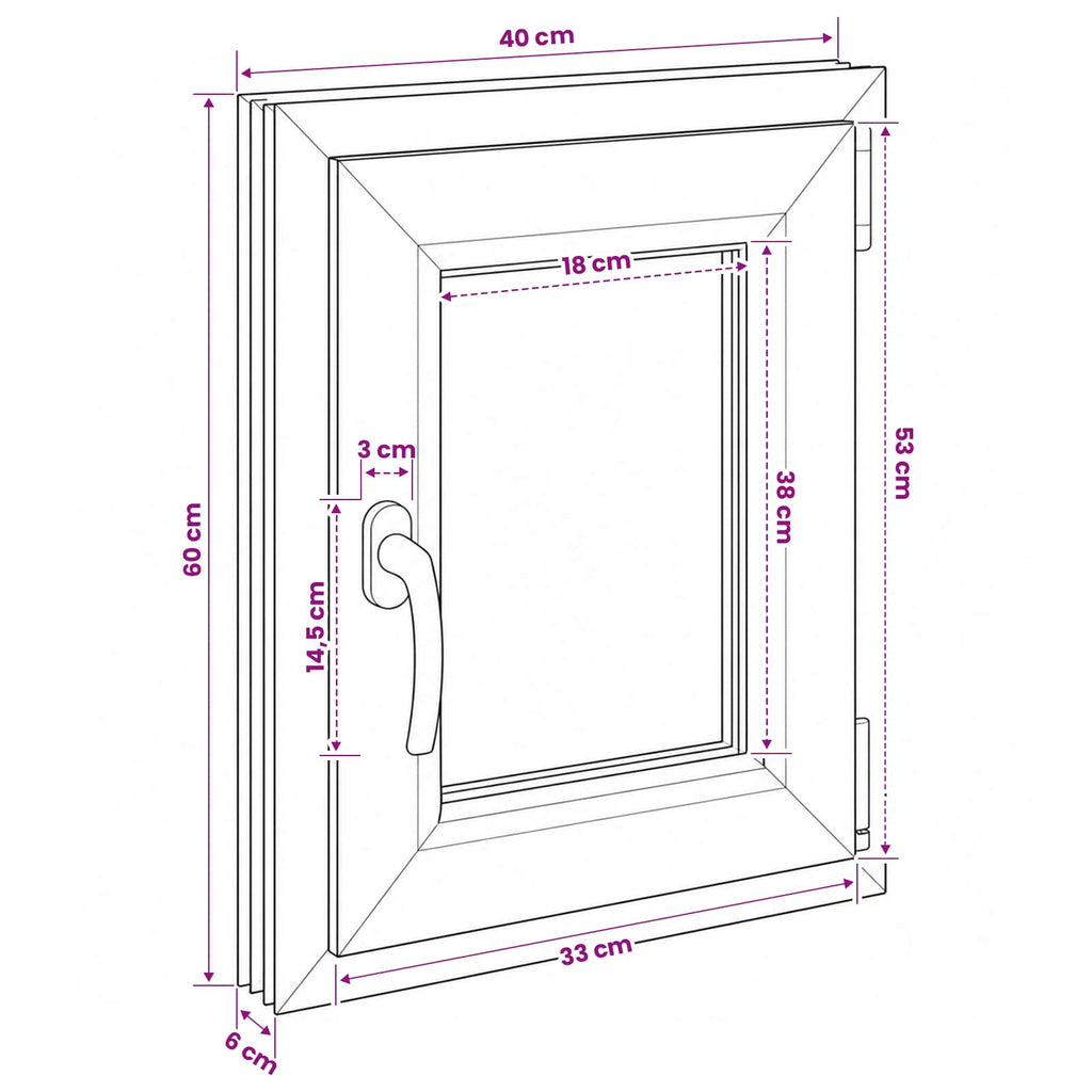 vidaXL Biała wewnętrzna kolor okna piwnicznego RISOR 40 x 60 cm