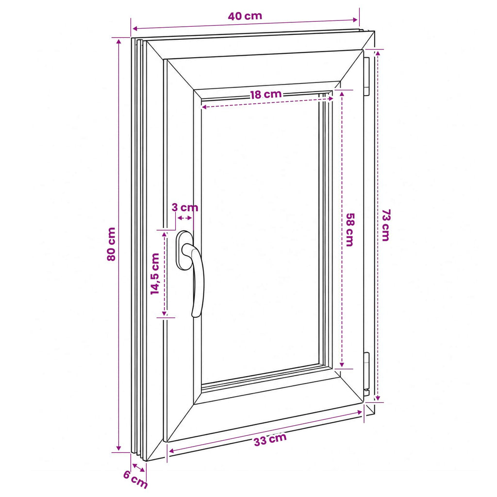 vidaXL Biała wewnętrzna kolor okna piwnicznego RISOR 40 x 80 cm