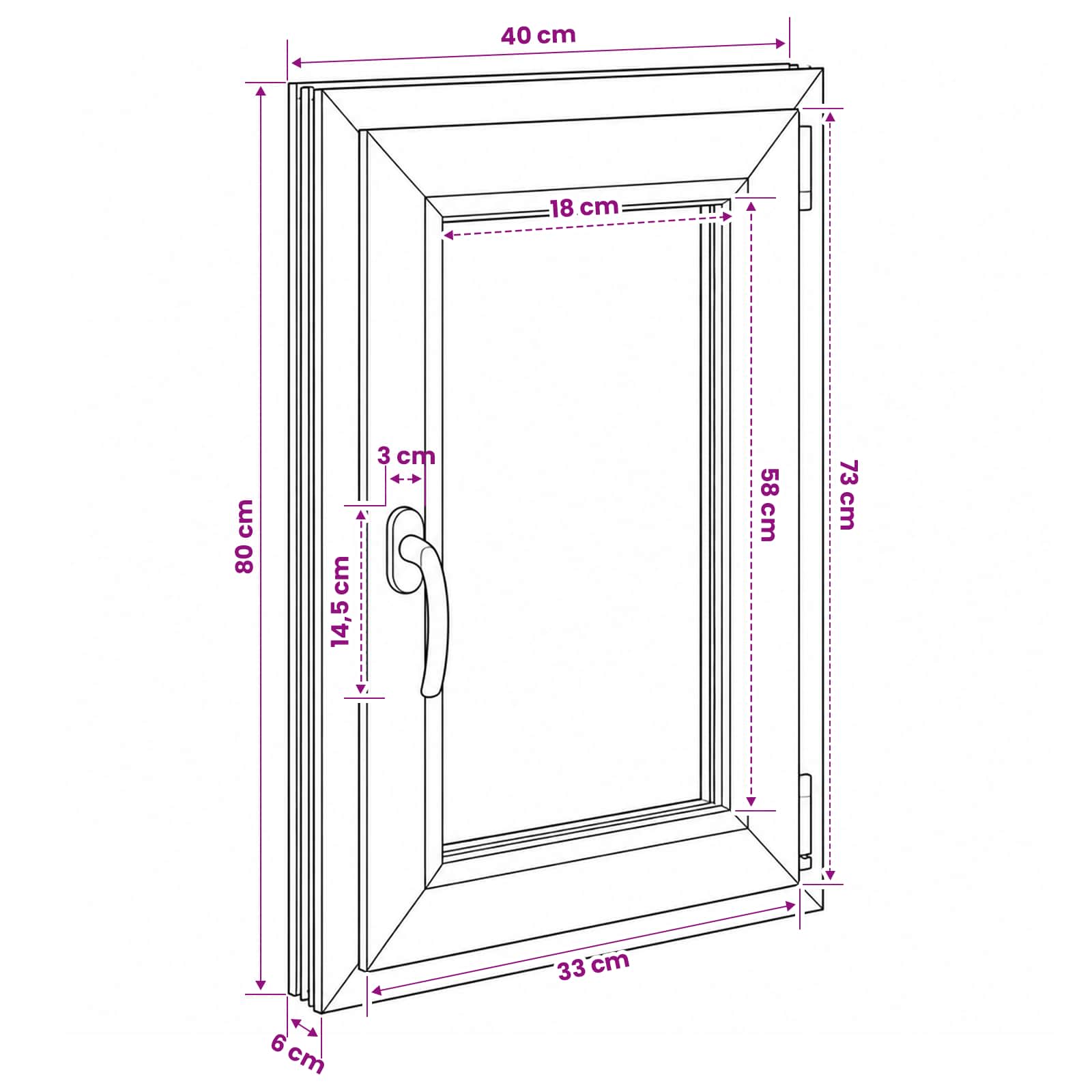 vidaXL Biała wewnętrzna kolor okna piwnicznego RISOR 40 x 80 cm