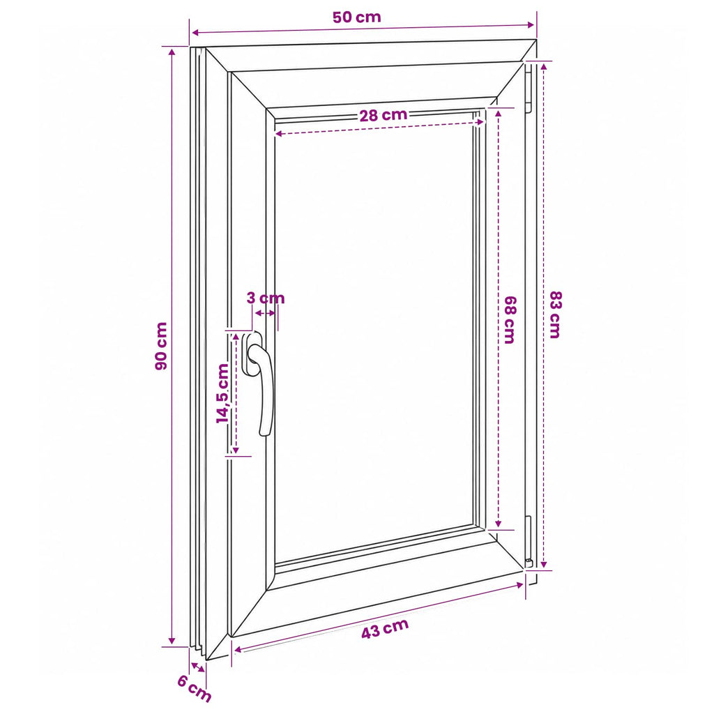 vidaXL Biała wewnętrzna kolor okna piwnicznego RISOR 50 x 90 cm