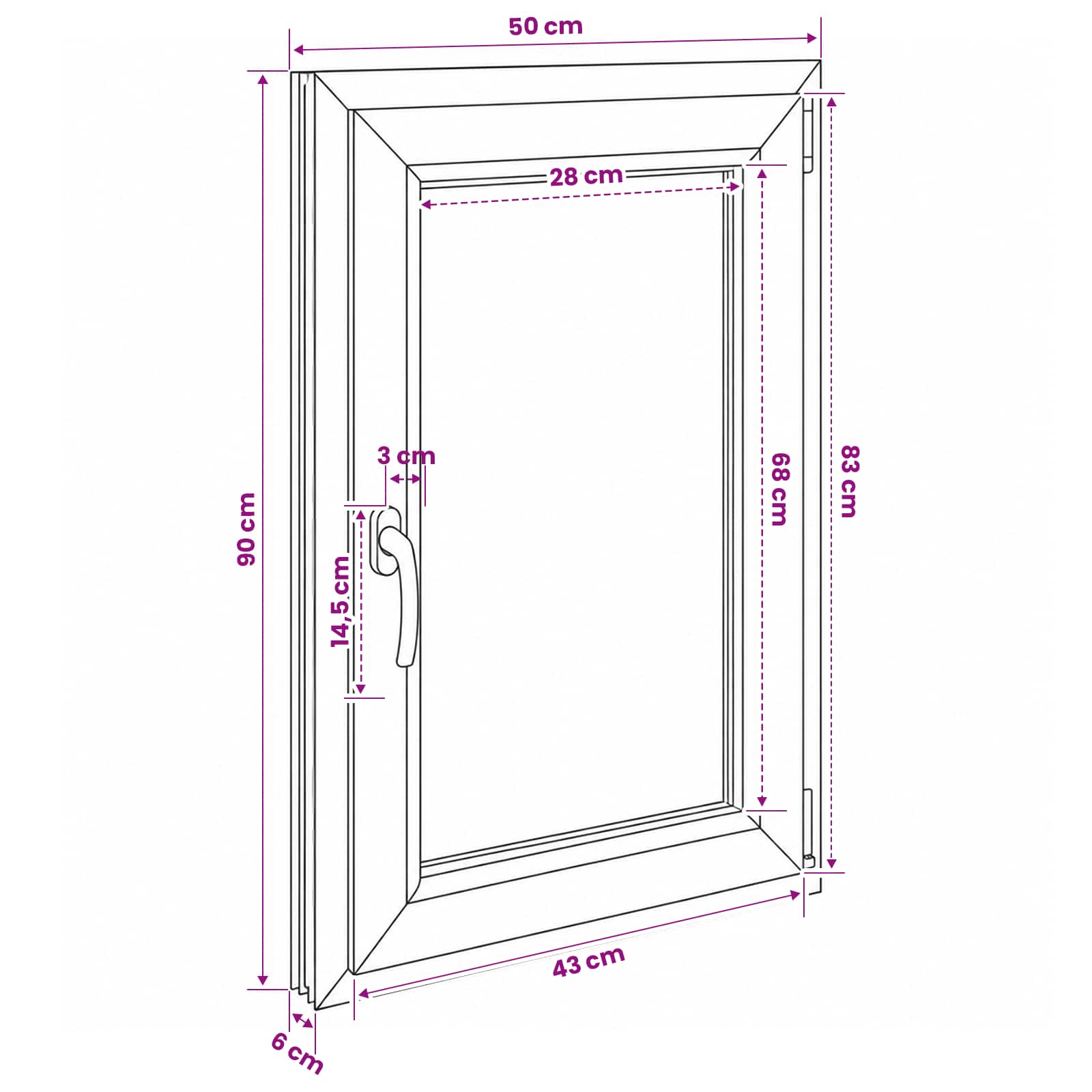 vidaXL Biała wewnętrzna kolor okna piwnicznego RISOR 50 x 90 cm