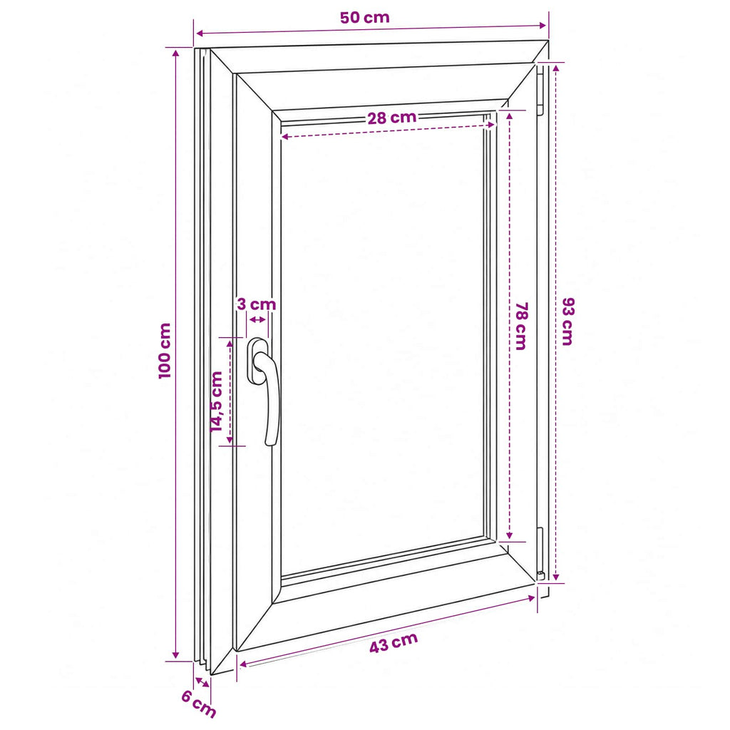 vidaXL Biała wewnętrzna kolor okna piwnicznego RISOR 50 x 100 cm
