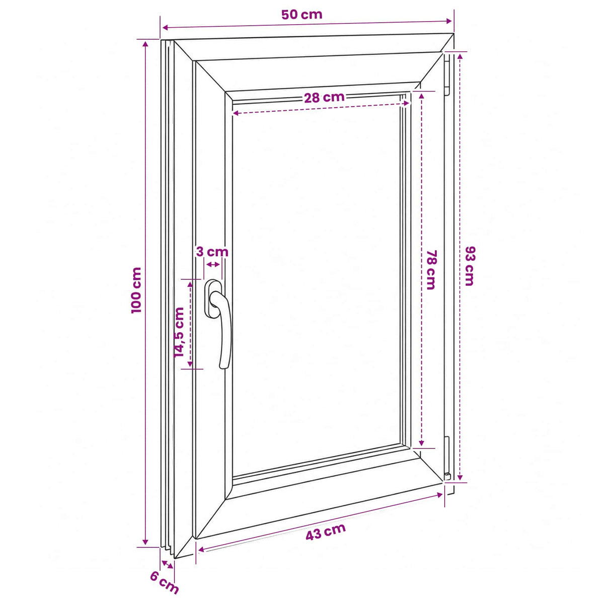 vidaXL Biała wewnętrzna kolor okna piwnicznego RISOR 50 x 100 cm