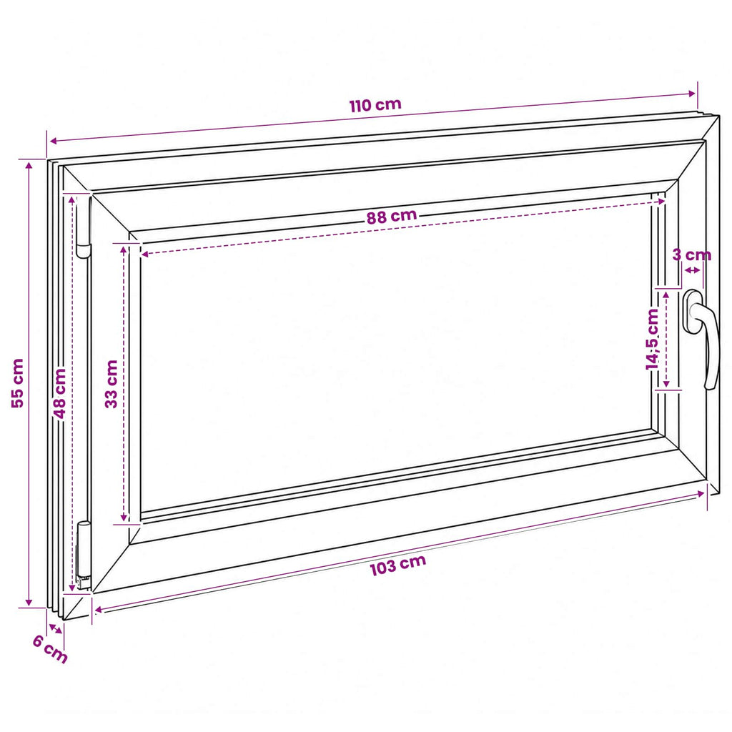 vidaXL Biała wewnętrzna kolor okna piwnicznego RISOR 110 x 55 cm
