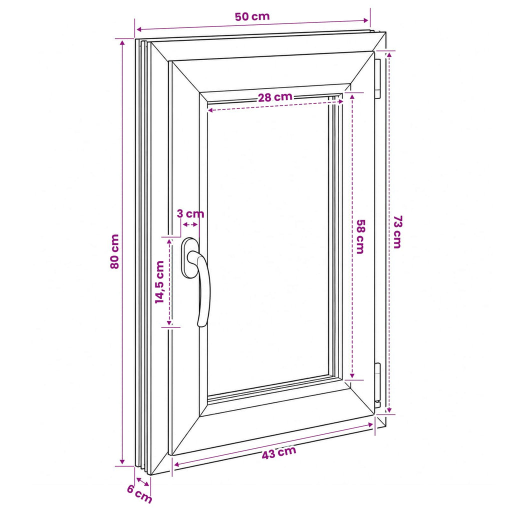 vidaXL Biała wewnętrzna kolor okna piwnicznego RISOR 50 x 80 cm