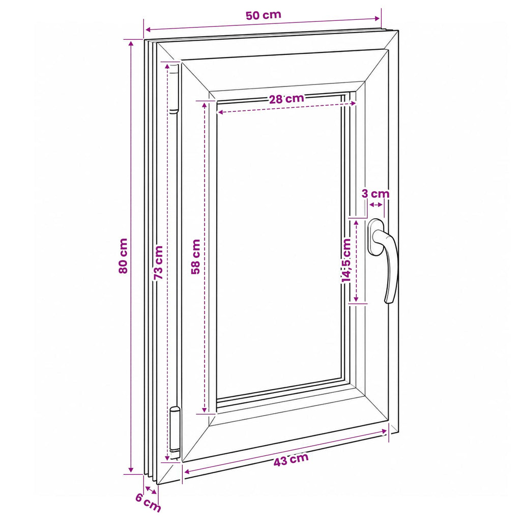 vidaXL Biała wewnętrzna kolor okna piwnicznego RISOR 50 x 80 cm
