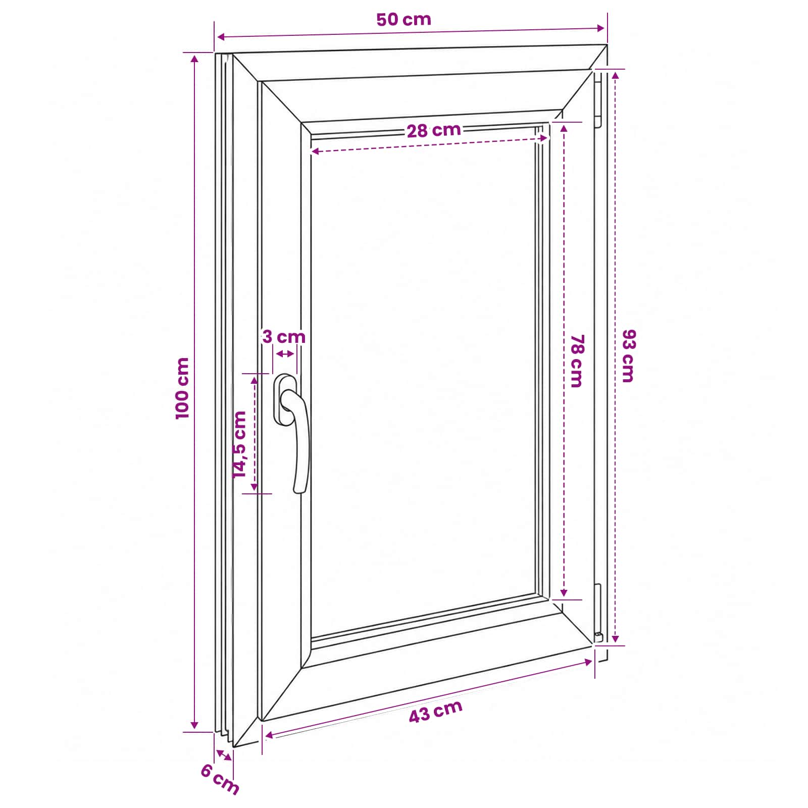 vidaXL Biała wewnętrzna kolor okna piwnicznego RISOR 50 x 100 cm