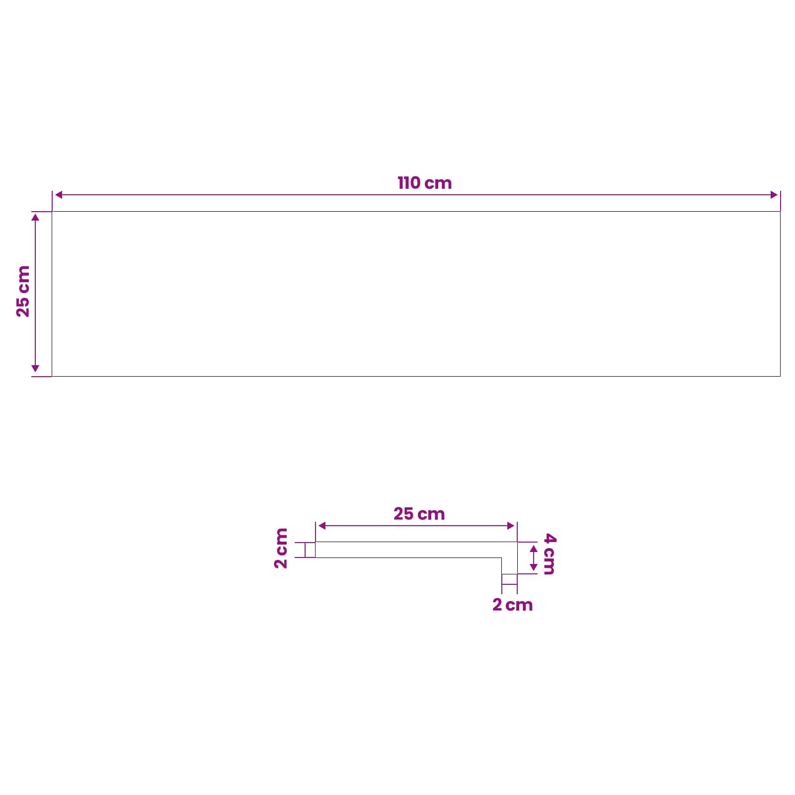 vidaXL Parapety 2 szt. Biały 110 x 25 x 2 cm Dąb lite