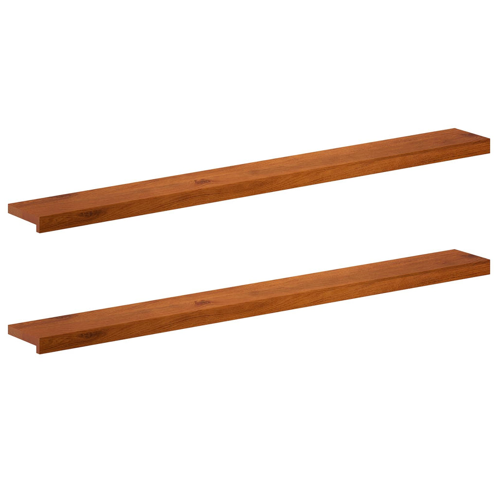 vidaXL Parapety 2 szt. brązowy 140 x 15 x 2 cm Dąb lite