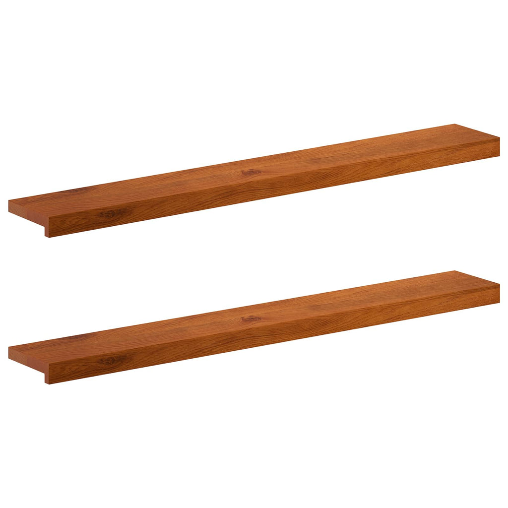 vidaXL Parapety 2 szt. brązowy 110 x 20 x 2 cm Dąb lite