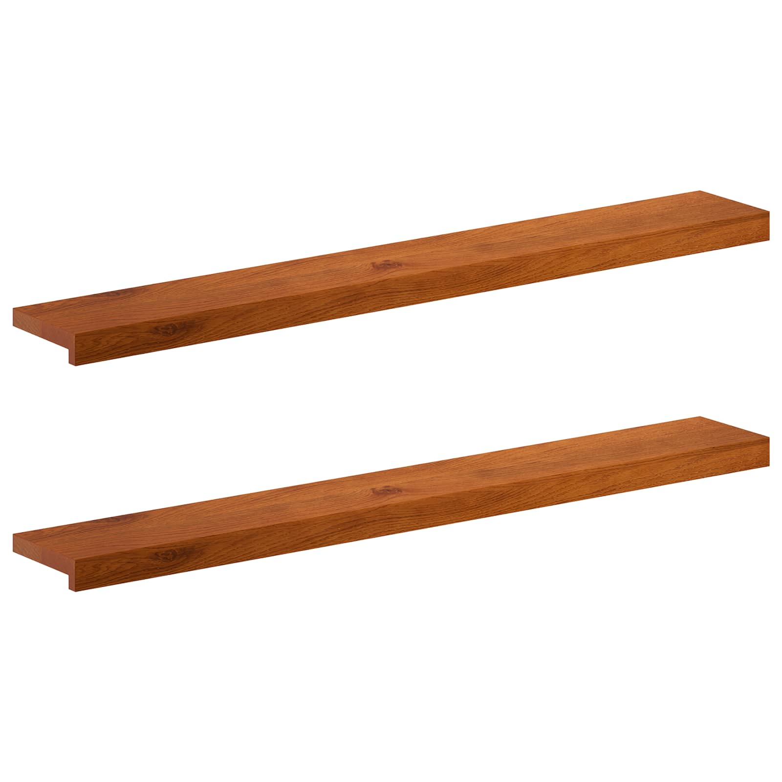 vidaXL Parapety 2 szt. brązowy 110 x 20 x 2 cm Dąb lite