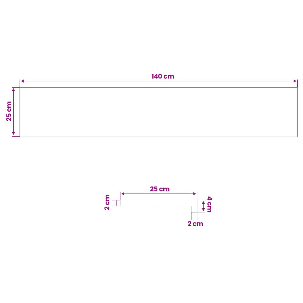 vidaXL Parapety 2 szt. brązowy 140 x 25 x 2 cm Dąb lite