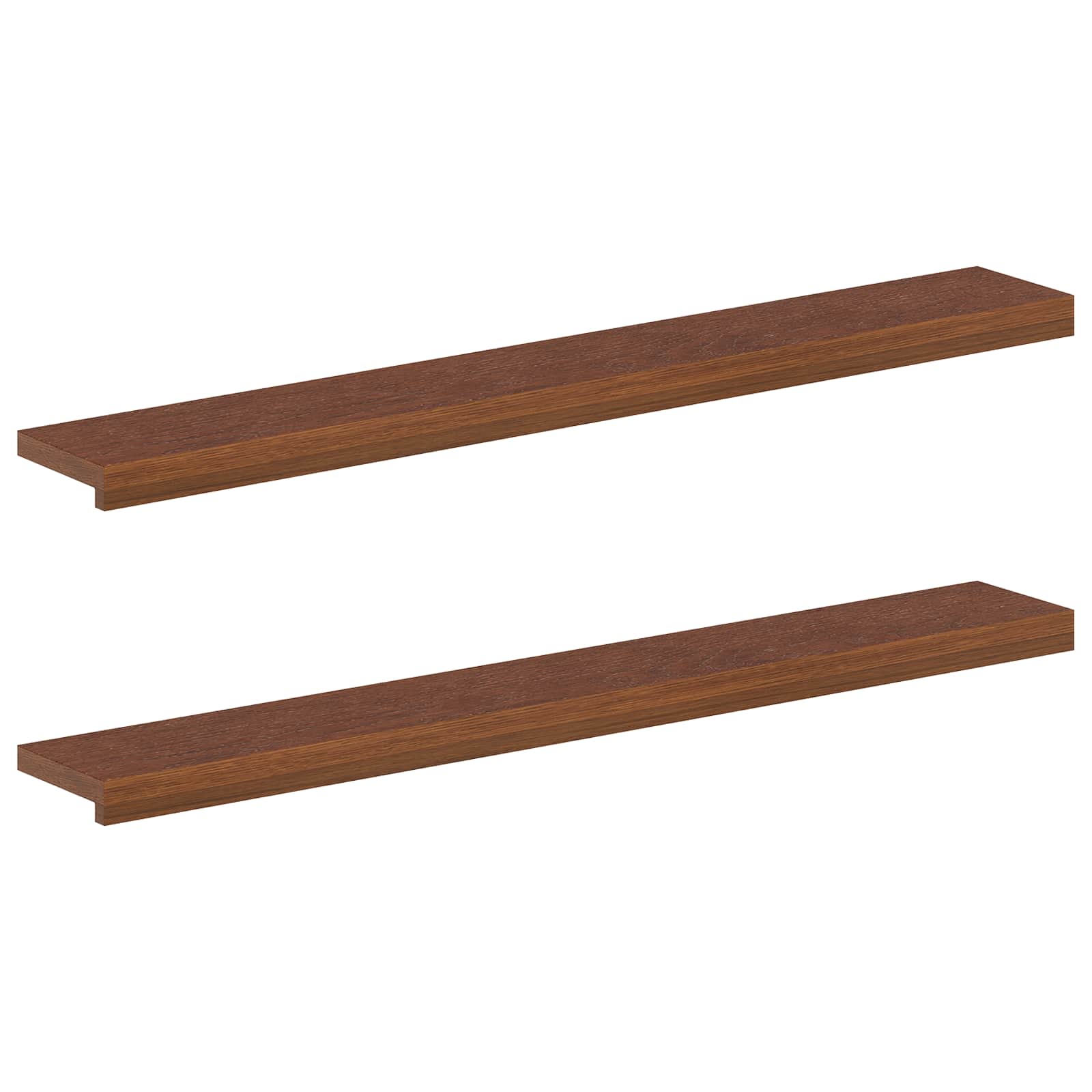 vidaXL Parapety 2 szt. Ciemny brąz 120 x 15 x 2 cm Dąb lite