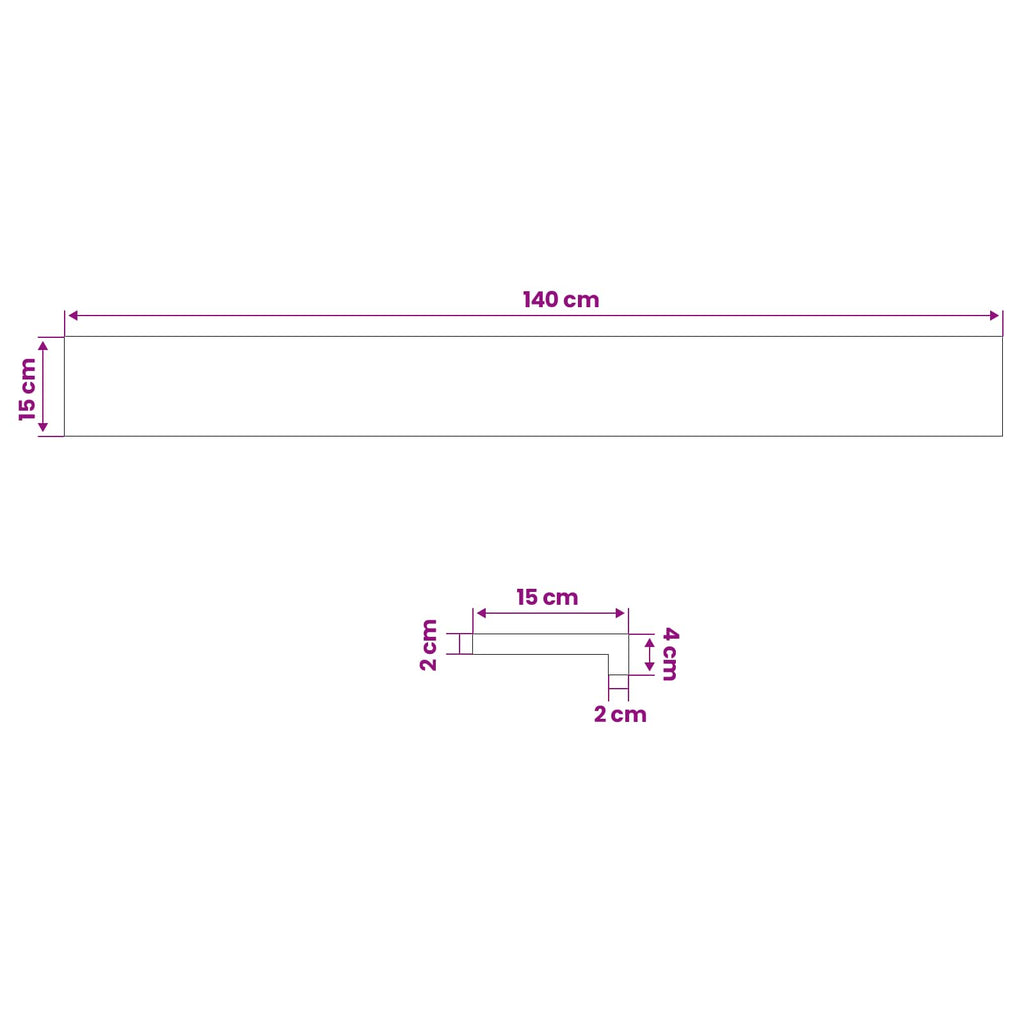 vidaXL Parapety 2 szt. Ciemny brąz 140 x 15 x 2 cm Dąb lite