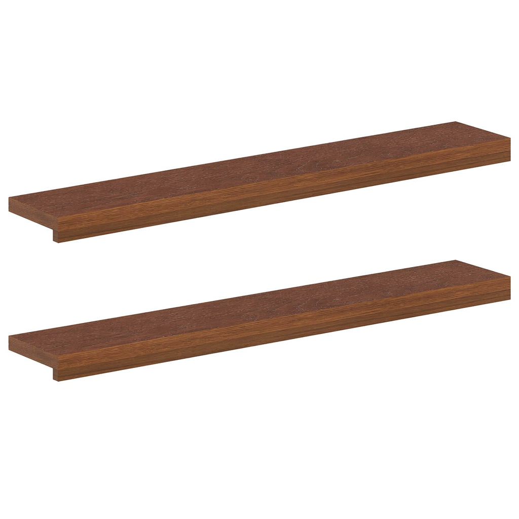 vidaXL Parapety 2 szt. Ciemny brąz 90 x 20 x 2 cm Dąb lite