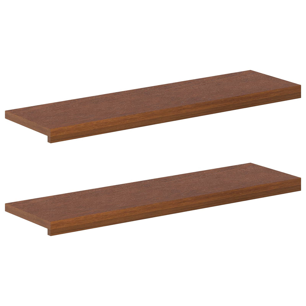vidaXL Parapety 2 szt. Ciemny brąz 90 x 30 x 2 cm Dąb lite