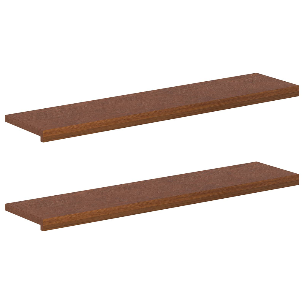 vidaXL Parapety 2 szt. Ciemny brąz 120 x 30 x 2 cm Dąb lite