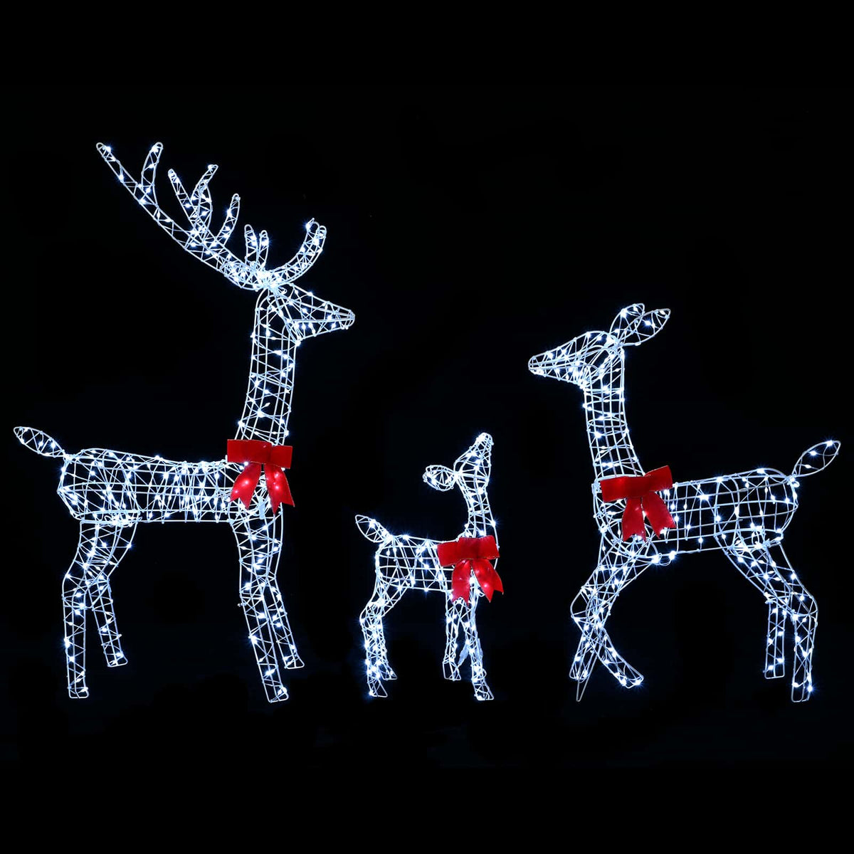 vidaXL Świąteczna rodzina reniferów LED 700 LED Zimna biel