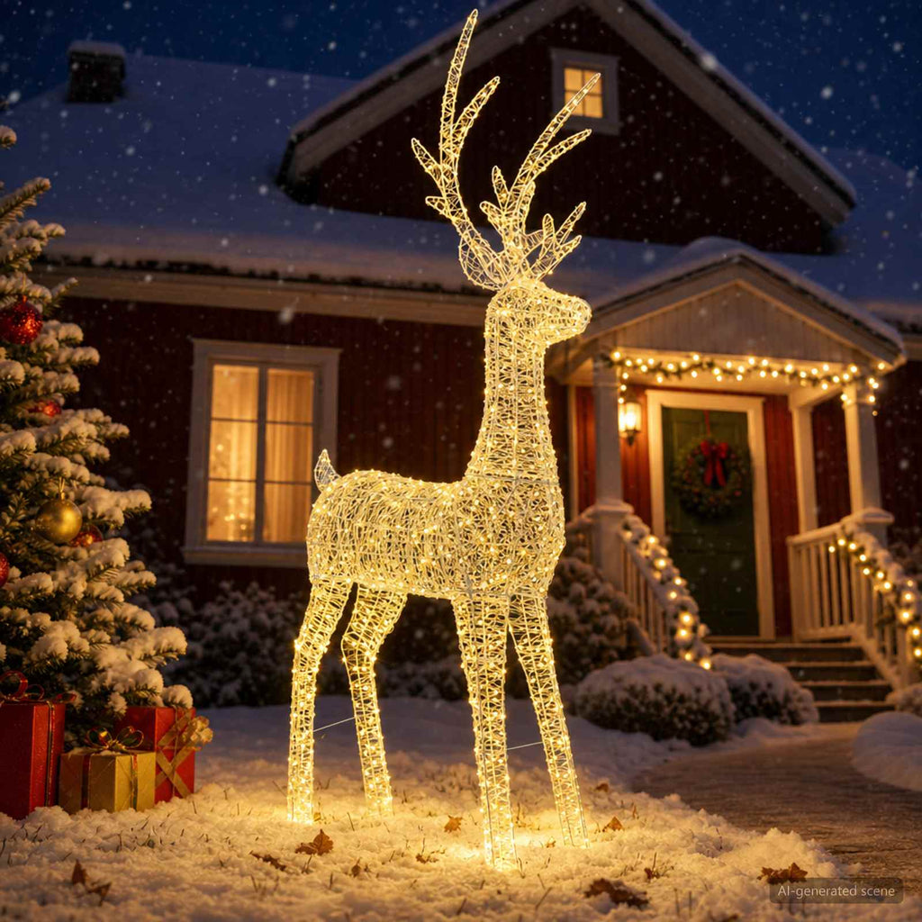 vidaXL Renifer świąteczny LED (motyw świetlny) 1000 LED Ciepła biel