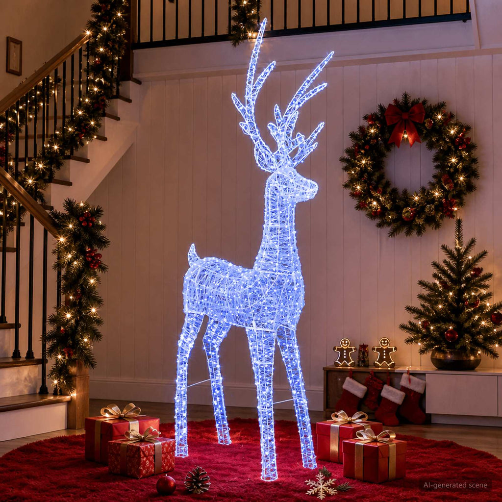 vidaXL Renifer świąteczny LED (motyw świetlny) 1000 LED Niebieski