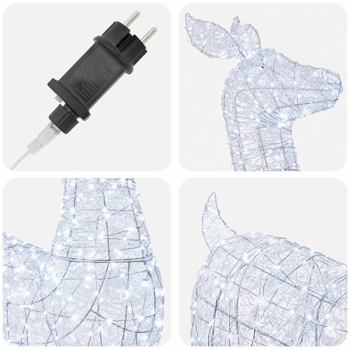 vidaXL Renifer świąteczny LED (motyw świetlny) LOVIISA 900 LED