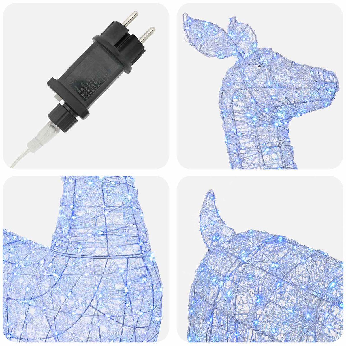 vidaXL Renifer świąteczny LED (motyw świetlny) LOVIISA 900 LED