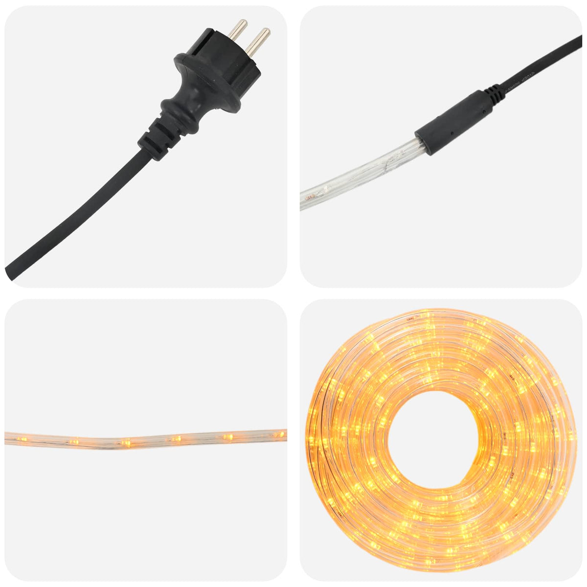 vidaXL Świąteczny wąż świetlny LED 2400 LED Żółty 100 m