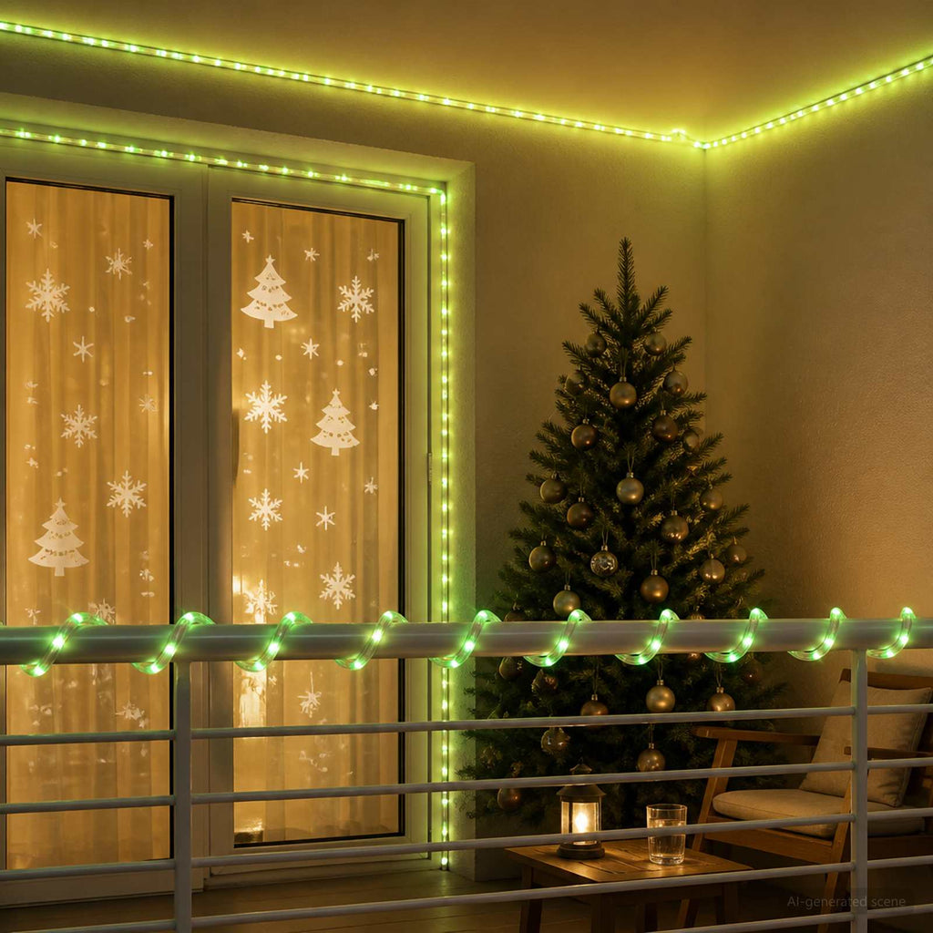 vidaXL Świąteczny wąż świetlny LED 2400 LED Zielony 100 m