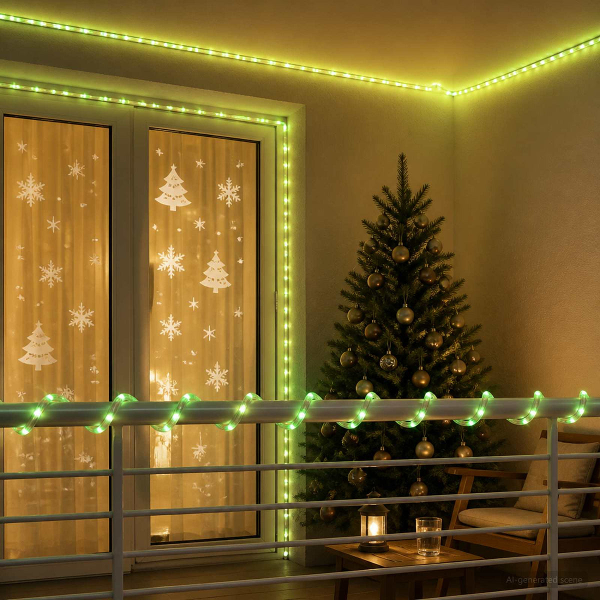 vidaXL Świąteczny wąż świetlny LED 2400 LED Zielony 100 m