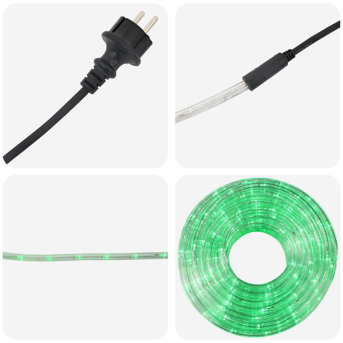 vidaXL Świąteczny wąż świetlny LED 2400 LED Zielony 100 m