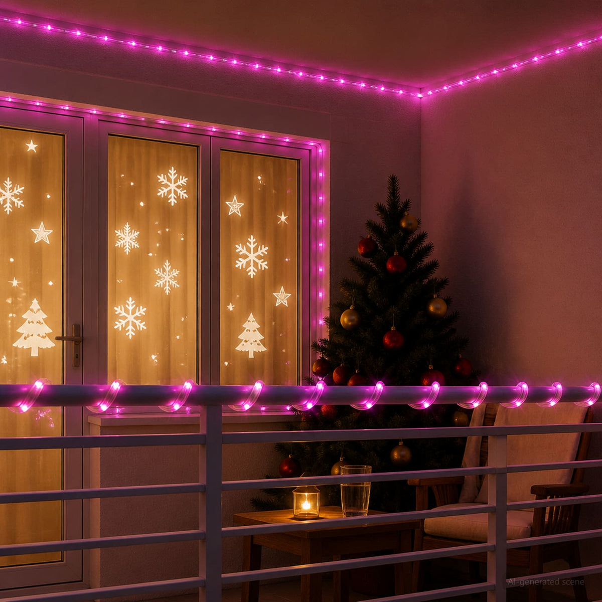 vidaXL Świąteczny wąż świetlny LED 480 LED Różowy 20 m