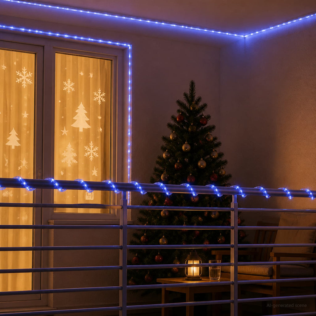 vidaXL Świąteczny wąż świetlny LED 2400 LED Niebieski 100 m