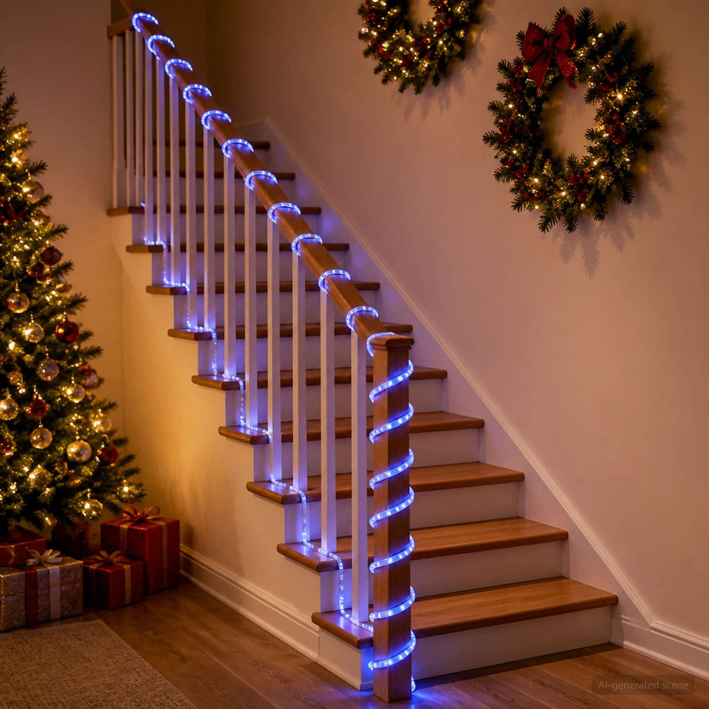 vidaXL Świąteczny wąż świetlny LED 2400 LED Niebieski 100 m