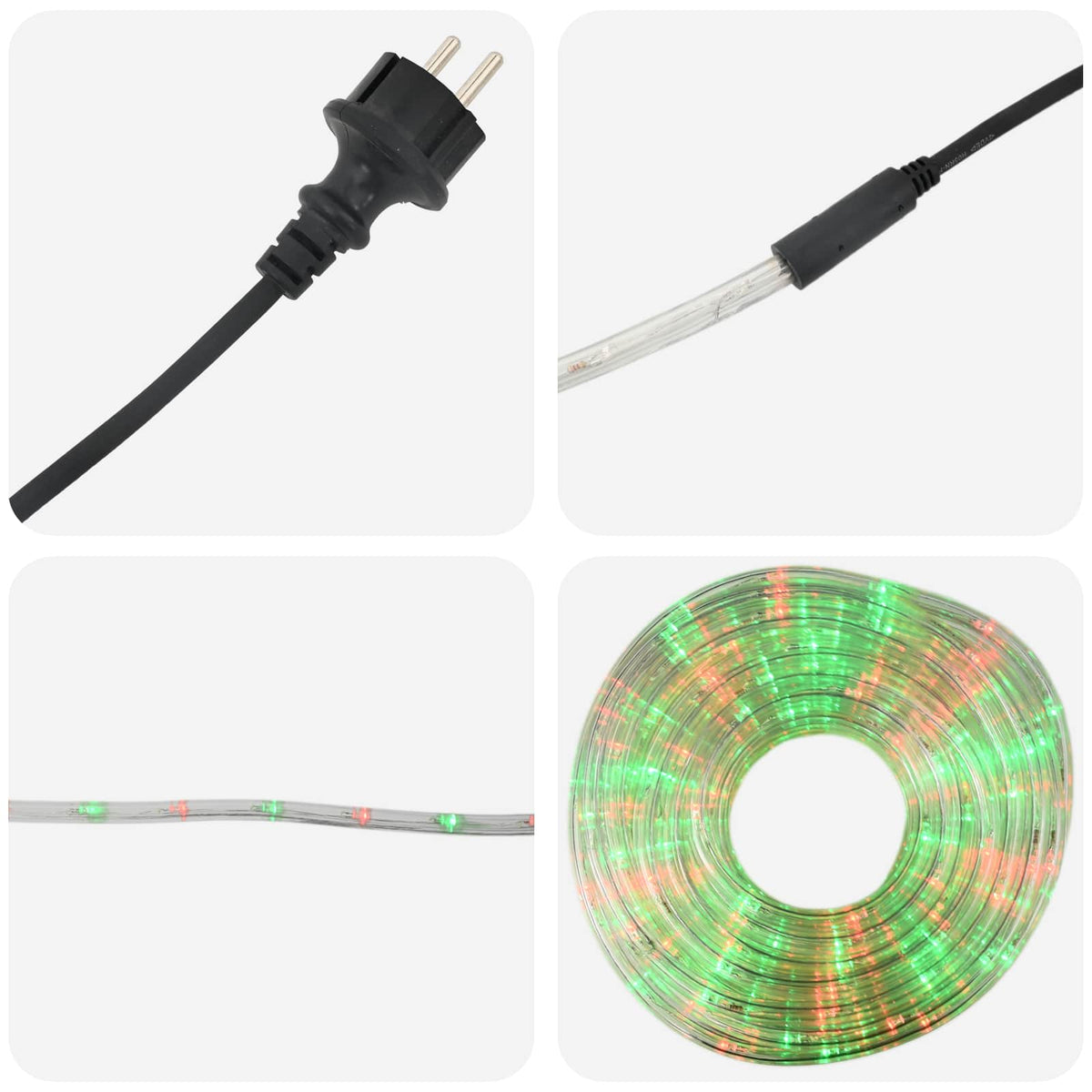 vidaXL Świąteczny wąż świetlny LED 2400 LED Czerwony, Zielony 100 m