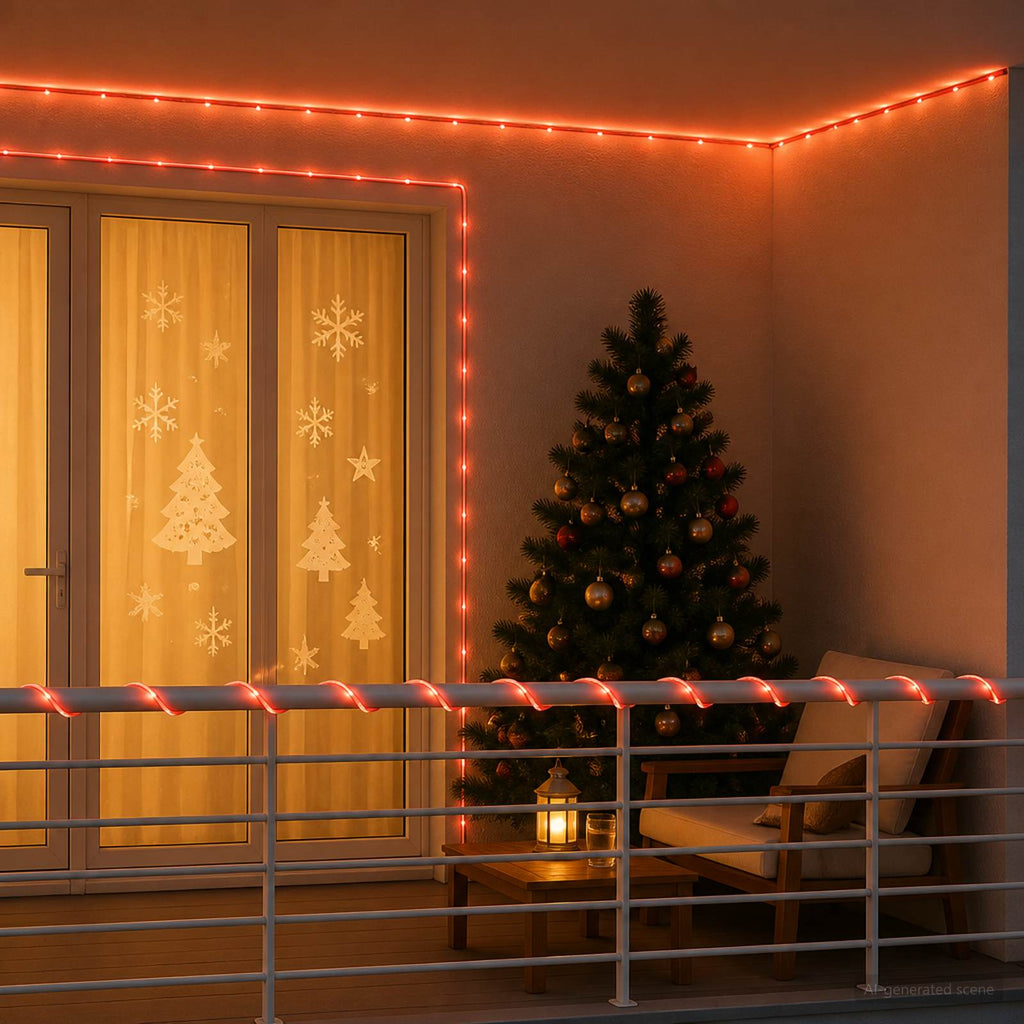 vidaXL Świąteczny wąż świetlny LED 480 LED Czerwony i 20 m