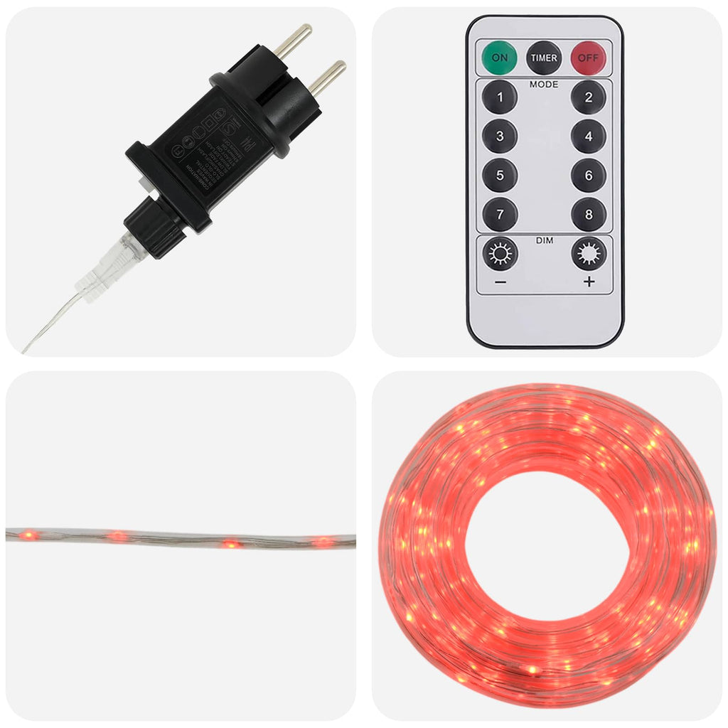 vidaXL Świąteczny wąż świetlny LED 480 LED Czerwony i 20 m