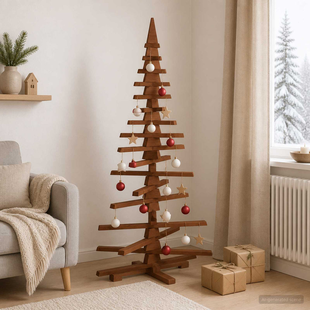 vidaXL Drewniana choinka KOTKA 150 cm Lite drewno sosnowe
