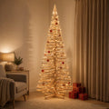 vidaXL Drewniana choinka KOTKA 240 cm Lite drewno sosnowe Naturalny