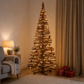 vidaXL Drewniana choinka KOTKA 240 cm Lite drewno sosnowe