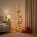 vidaXL Drewniana choinka KOTKA 120 cm Lite drewno sosnowe Naturalny
