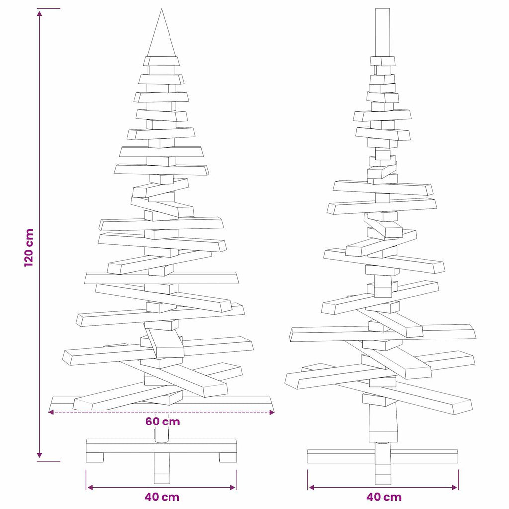 vidaXL Drewniana choinka KOTKA 120 cm Lite drewno sosnowe