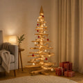vidaXL Drewniana choinka KOTKA 150 cm Lite drewno sosnowe