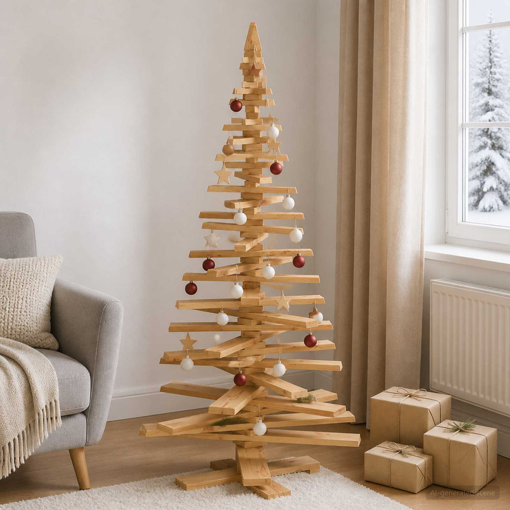 vidaXL Drewniana choinka KOTKA 180 cm Lite drewno sosnowe