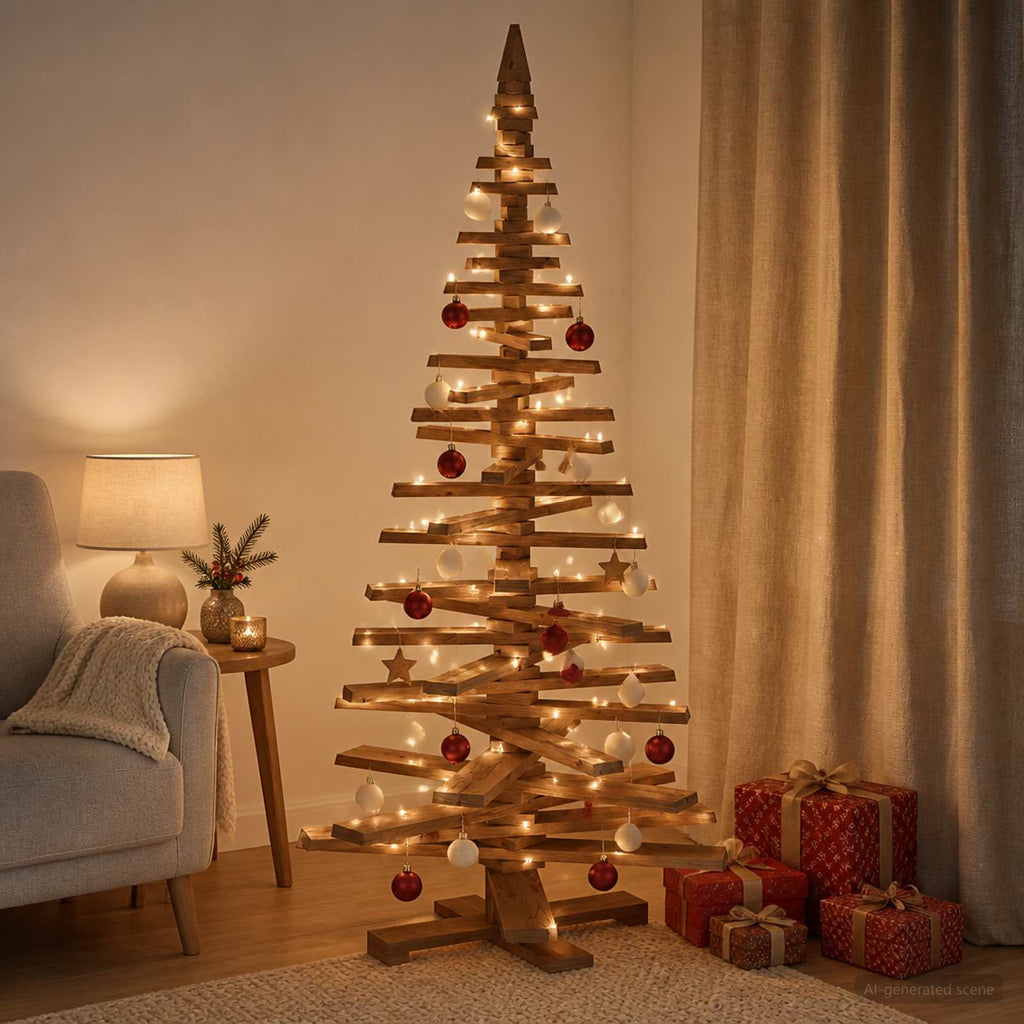 vidaXL Drewniana choinka KOTKA 180 cm Lite drewno sosnowe