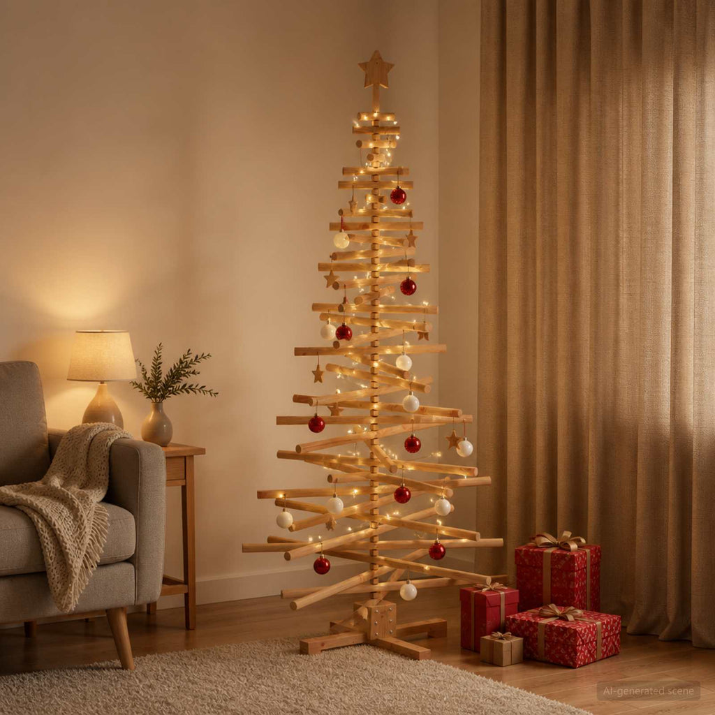 vidaXL Drewniana choinka KOTKA 180 cm Lite drewno sosnowe