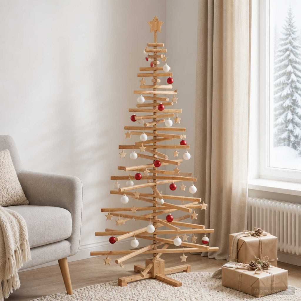vidaXL Drewniana choinka KOTKA 180 cm Lite drewno sosnowe