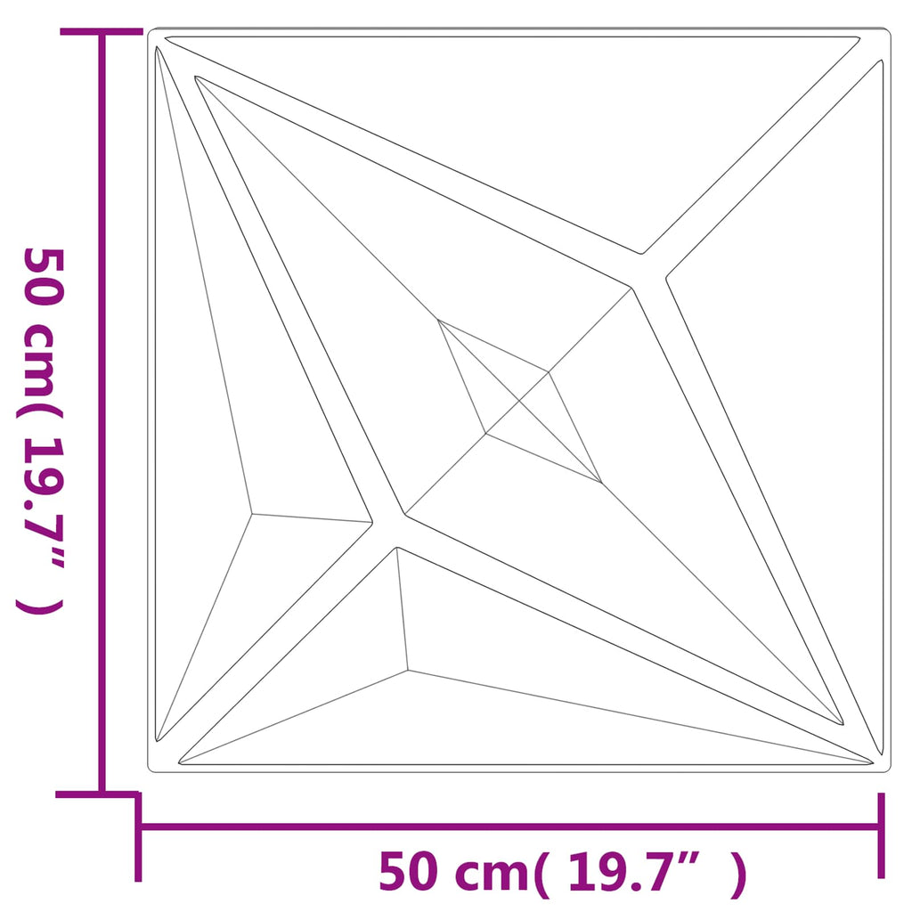 vidaXL Panele ścienne 48 pcs Czarna gwiazda 50 x 50 cm Pianka XPS