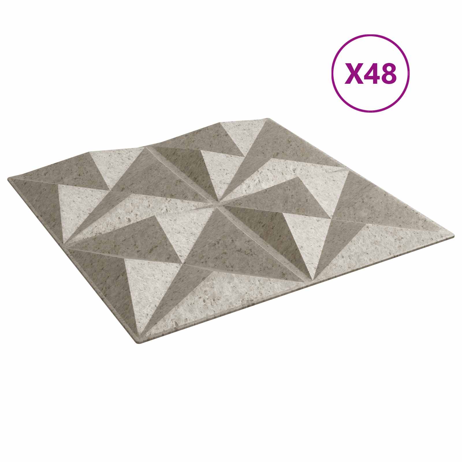 vidaXL Panele ścienne 48 pcs Beton origami 50 x 50 cm Pianka XPS