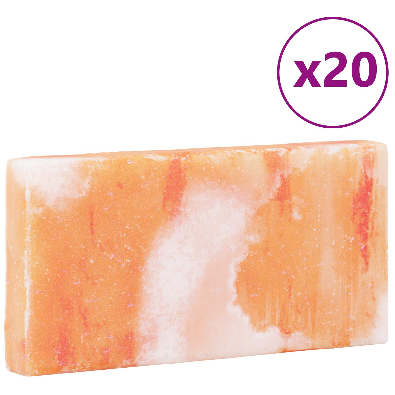 vidaXL Kamienie Solne 20 pcs różowy 20 x 2,5 x 10 cm Sól kamienna