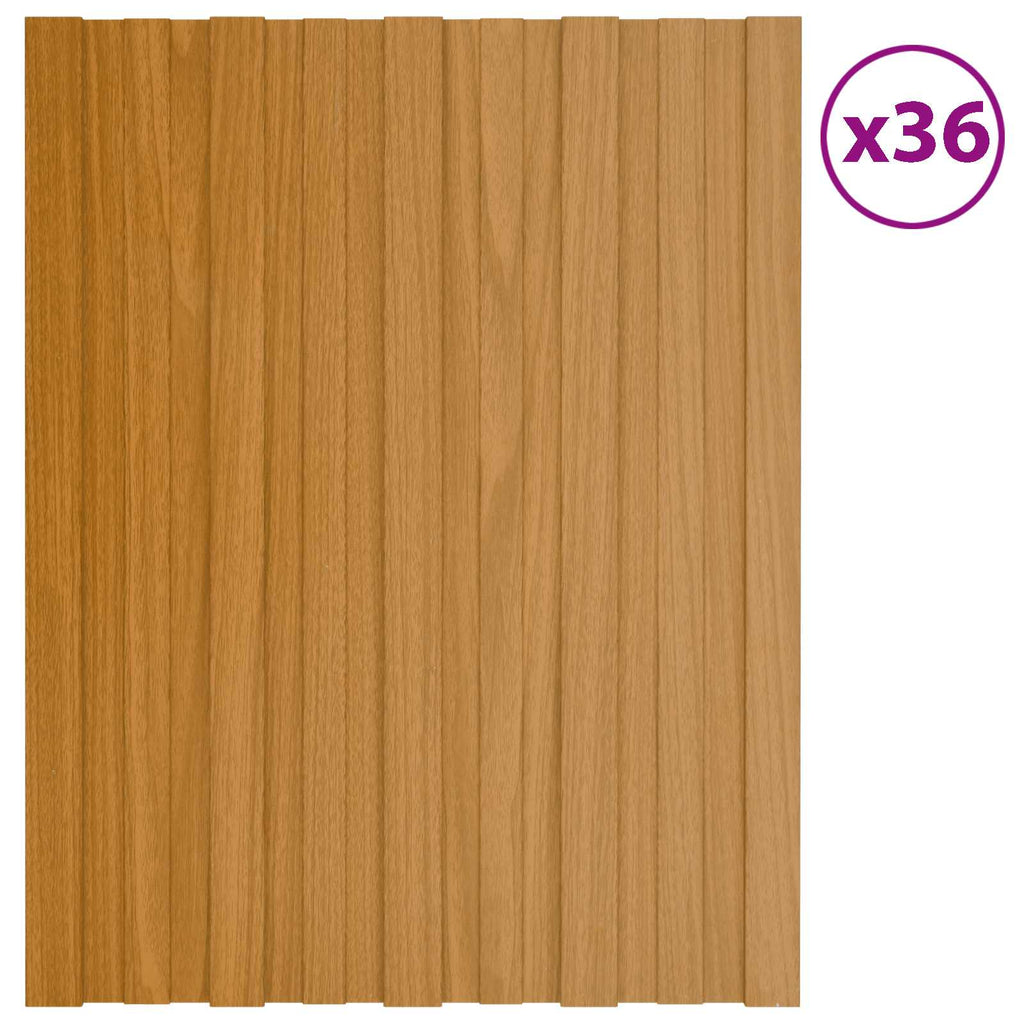 vidaXL Panel dachowy 36 pcs naturalny 60 x 45 cm Stal galwanizowana
